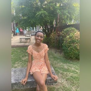 Selfie Leslie Linka Off-Shoulder Tie Back Romper